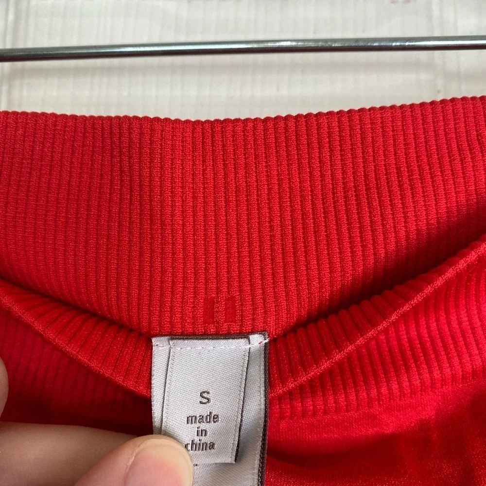 ADIDAS x Stella McCartney Essentials Seamless Mesh Tight Bright Red Size Small - Picture 7 of 11
